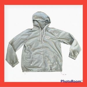 Brandy Melville J Galt Zip Up Windbreaker Raincoat Green Small